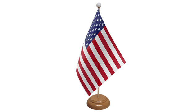 USA (United States) Small Flag with Wooden Stand